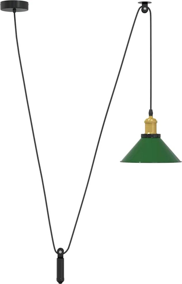 vidaXL függesztéklámpa magassága állítható E27 fényes zöld Ø22cm fém
