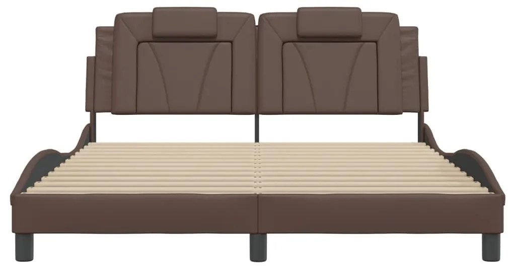 barna műbőr ágykeret Viana matrac nélkül 160 x 200 cm