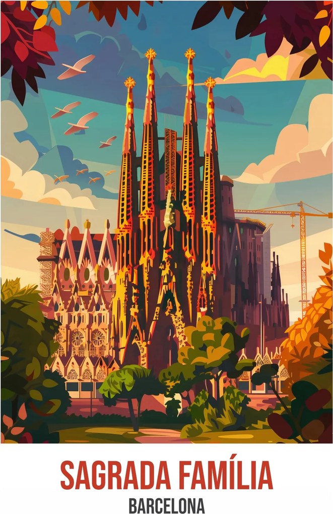 Plakát 70x100cm Sagrada Familia