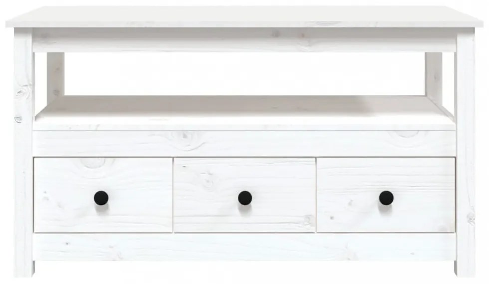 fehér tömör fenyőfa dohányzóasztal 102 x 49 x 55 cm