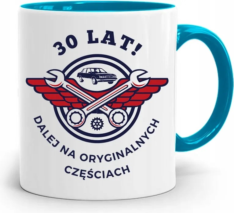 Születésnapra 30 30-es 30-as Bögre Kék Ajándék fényképes nyomattal