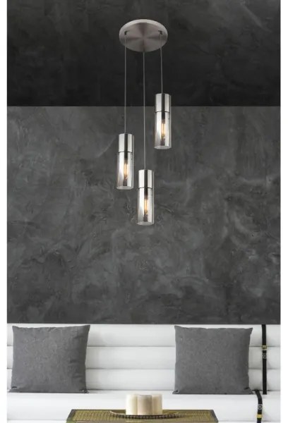 Globo 21000-3HN - Csillár zsinóron ANNIKA 3xE27/25W/230V átm. 30 cm króm