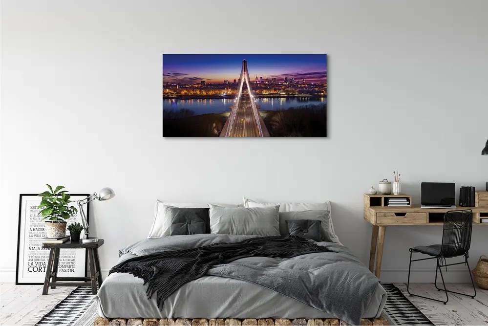 Canvas képek Varsó panoráma folyó híd 100x50 cm