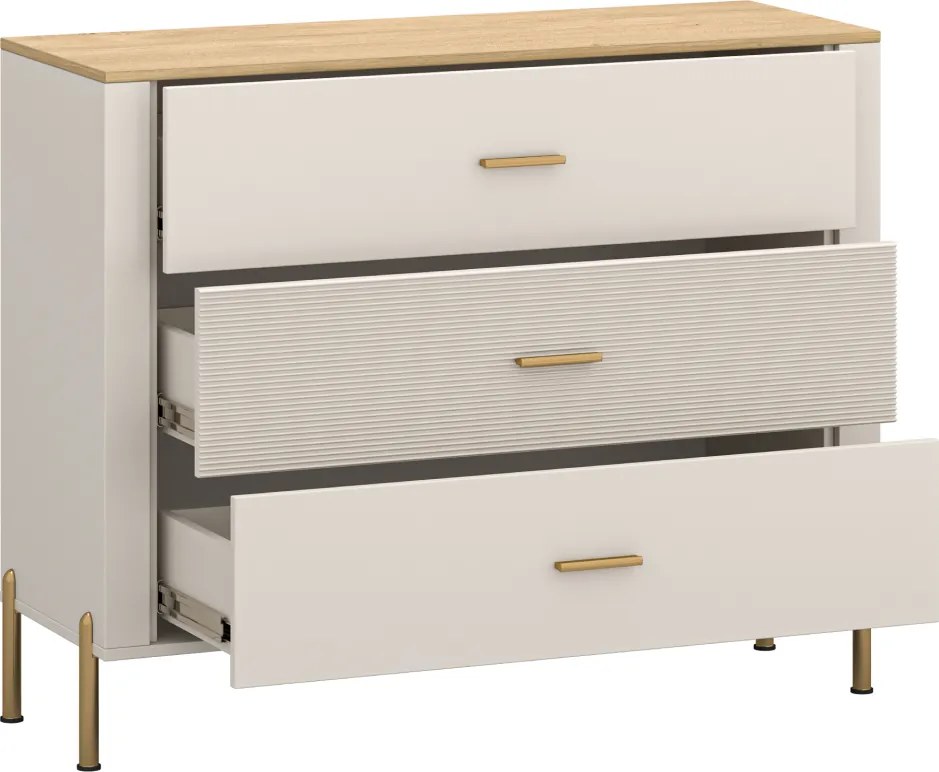 Komód, kasmír/kő tölgy, RUNOL 3S