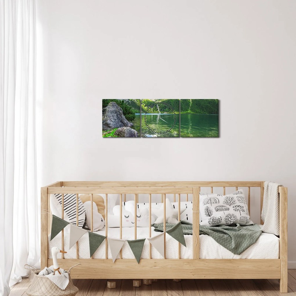 Tó a Tátrában képe (órával) (90x30 cm)
