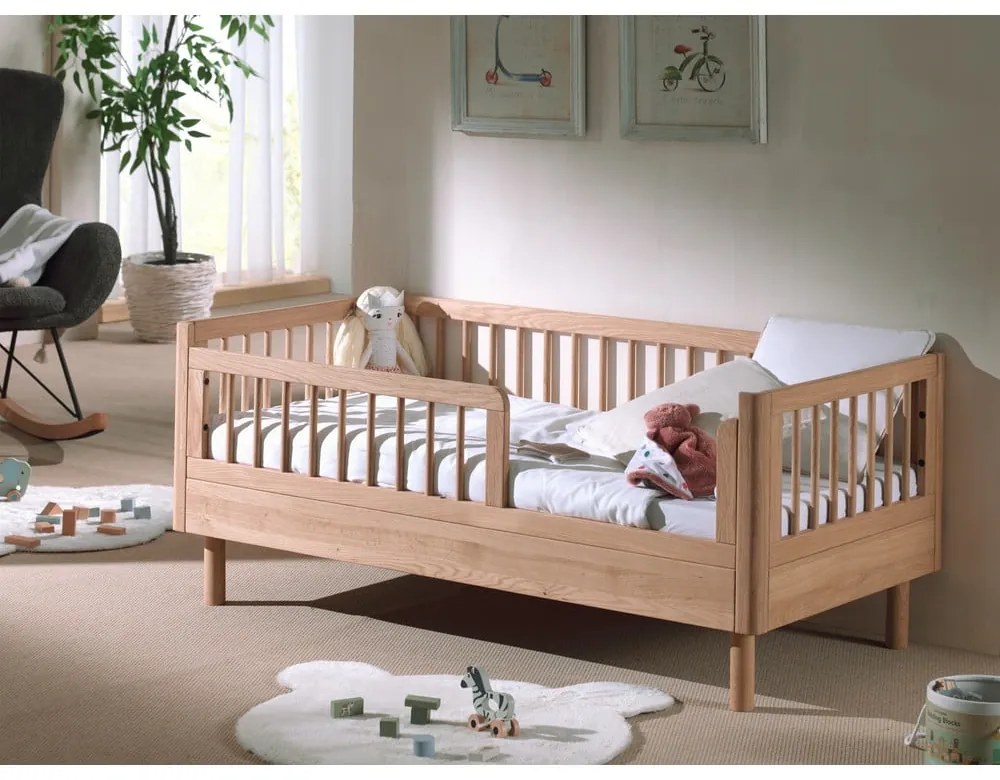 Natúr színű tölgyfa babaágy 70x140 cm Forrest – Vipack