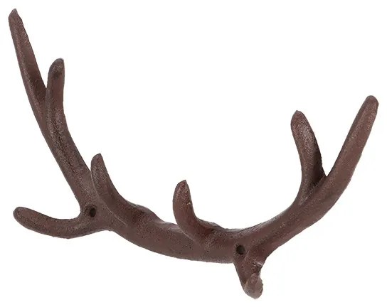 Öntöttvas szarvasagancs akasztó, 8 fogassal, 29 cm