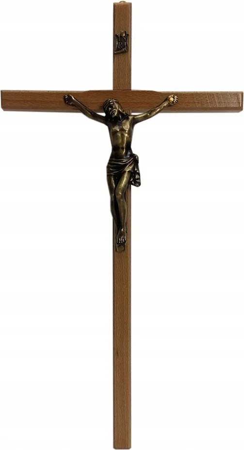 Fa akasztós kereszt h37,5cm világos