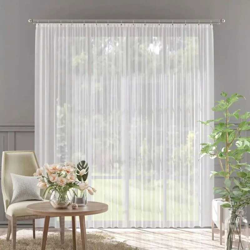 Függöny kész fátyol szegéllyel 150x250 cm fehér