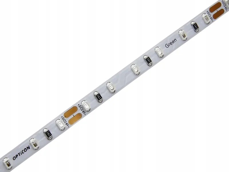 Led Szalag 24V DC Szín Zöld 7,2W méter IP20 4mm 600 Smd 2216 Opticon