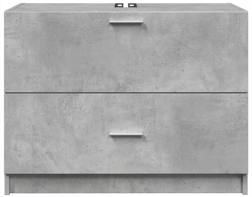 Betonszürke szerelt fa mosdószekrény 78 x 37 x 59 cm