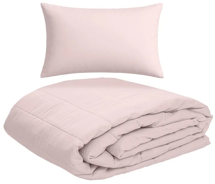 SUMMER nyári steppelt paplan 140x200 cm párnahuzattal 45x75 cm, púderrózsaszín