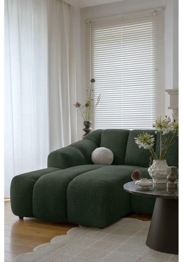 Sötétzöld sarokkanapé (bal oldali-heverő résszel) Shell – Miuform