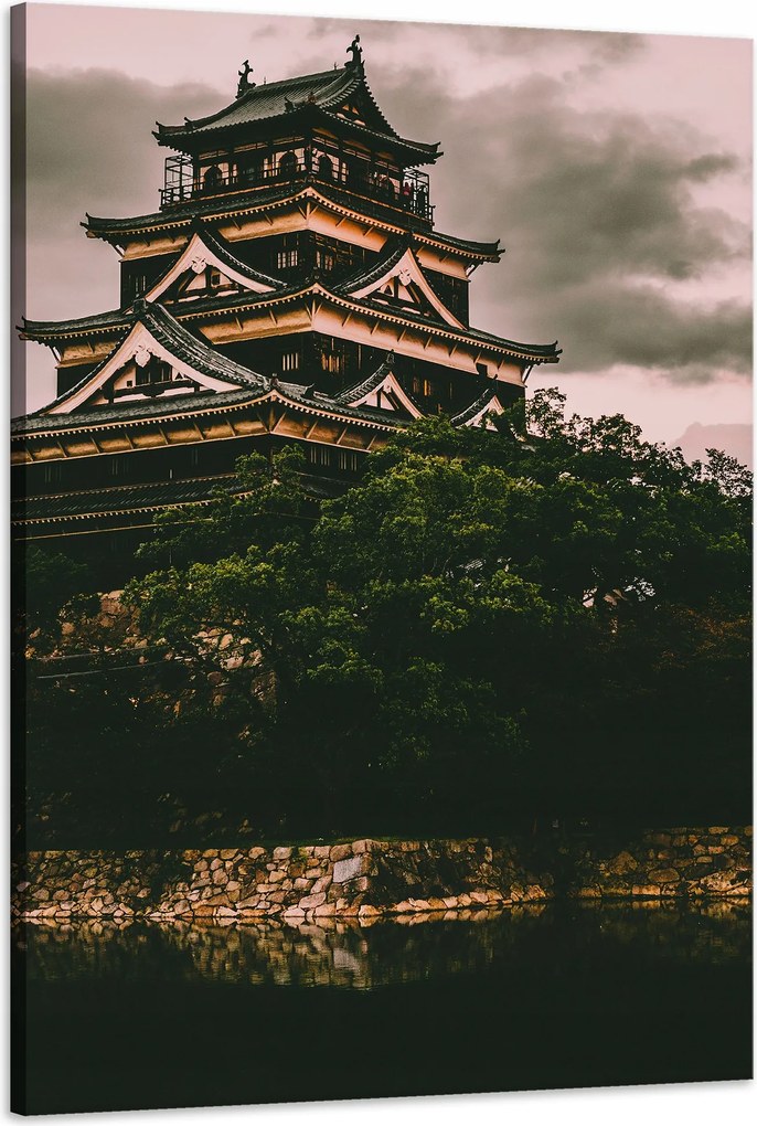 Vászonkép Építészet Hiroshima kastély Japán Ázsia 60x90 cm