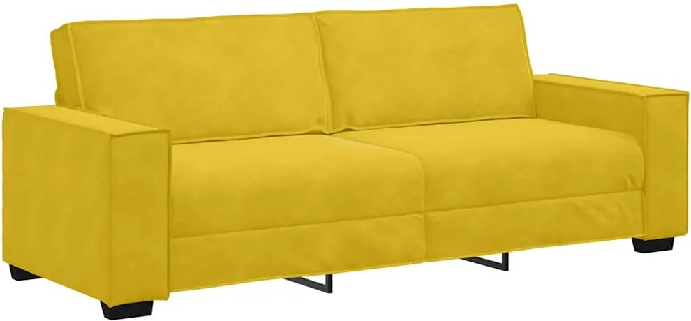 vidaXL 3 személyes sárga bársony kanapé 220x78x84 cm