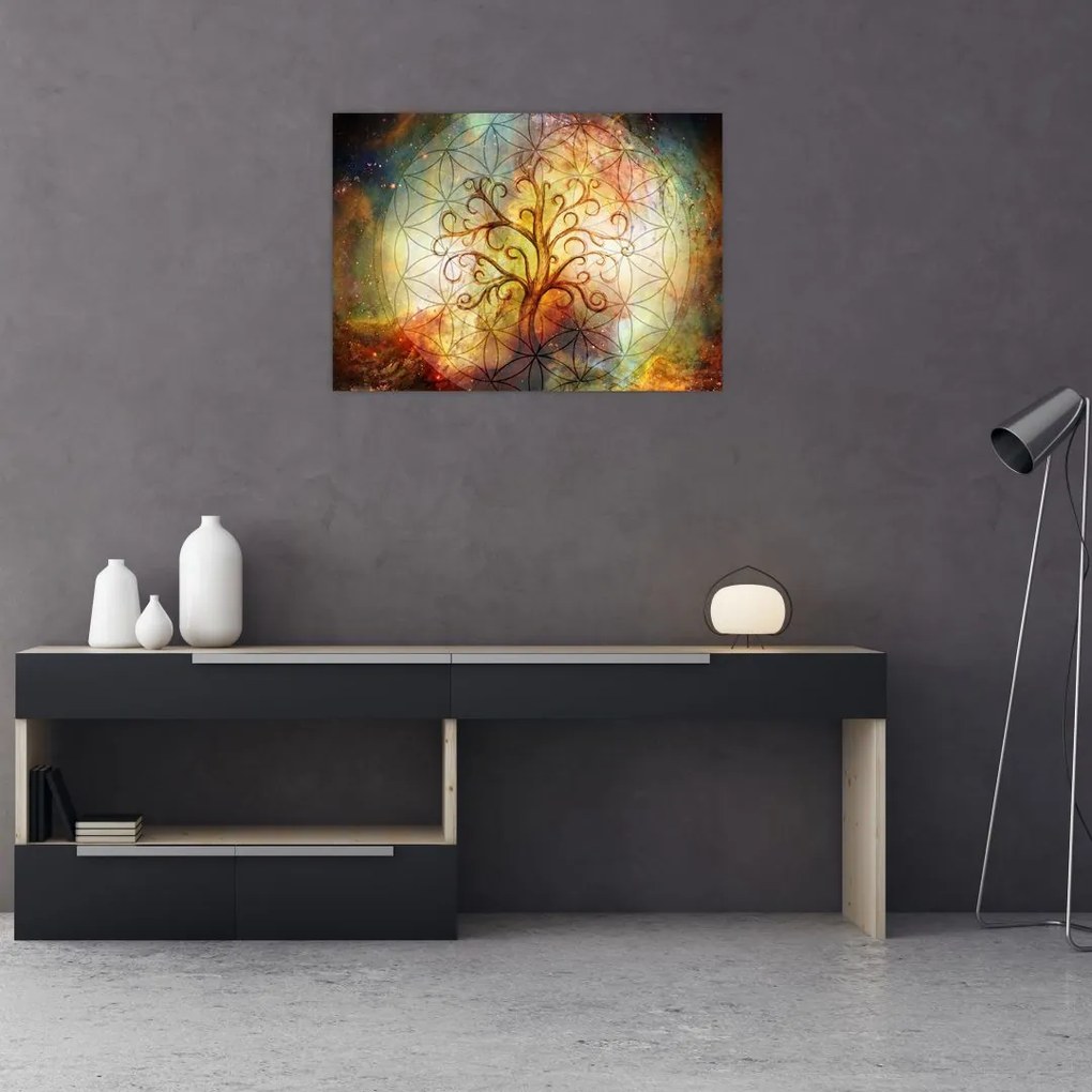 Absztrakt kép fáról (üvegen) (70x50 cm)