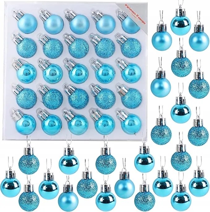 Csillogó, matt és csillámos mini gömbök készlet