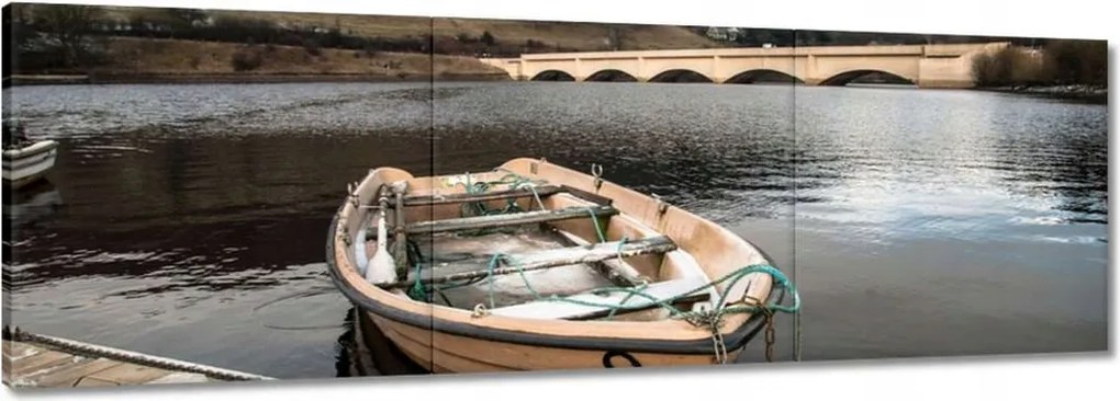 Vászonkép 60x20 Horgászcsónak