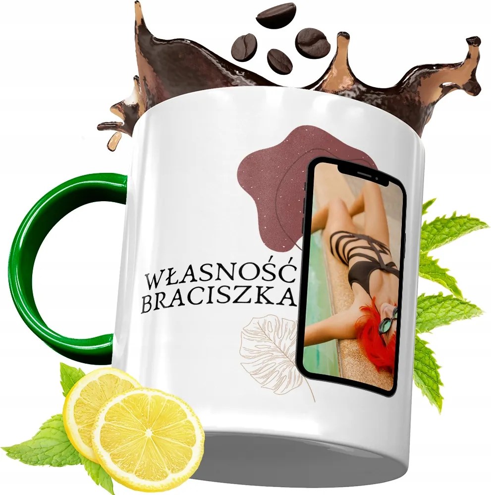 Zöld Bögre Testvérnek Ajándékba, fényképes nyomattal