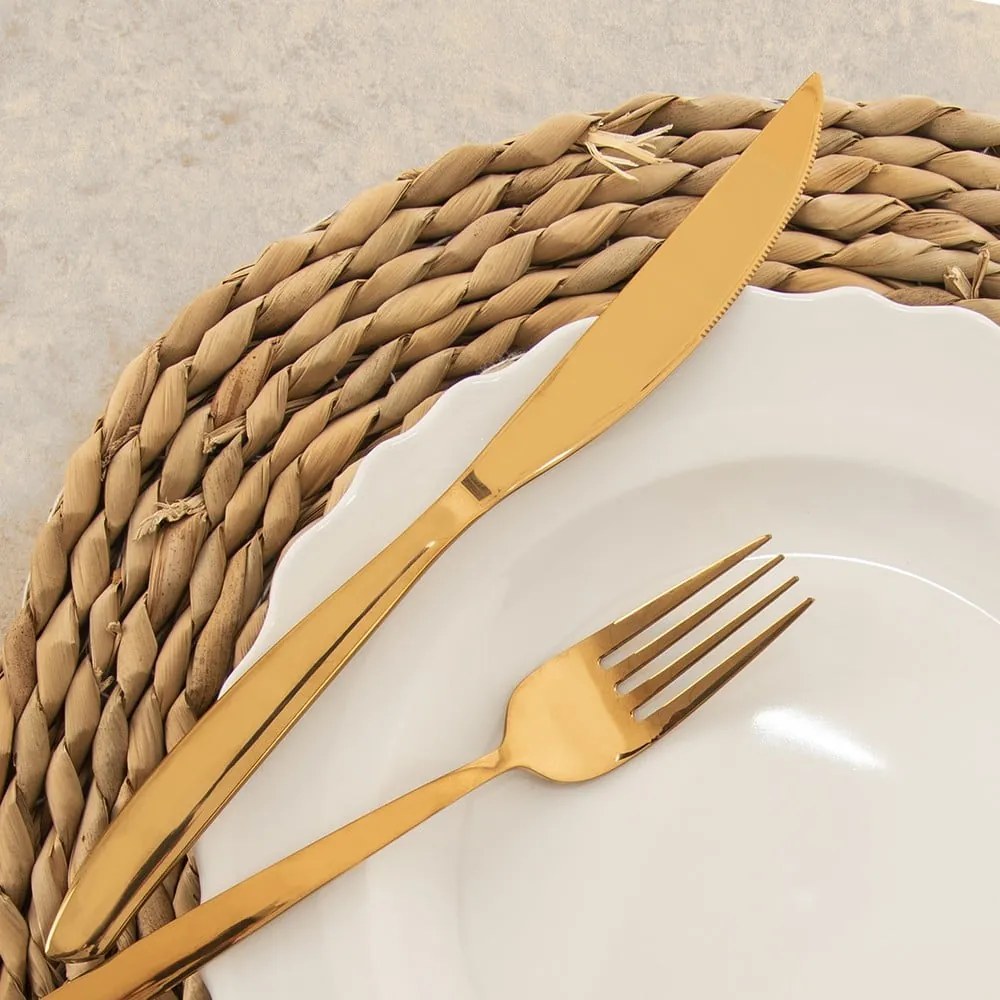 Aranyszínű rozsdamentes acél evőeszköz készlet 24 db-os Gold – Orion