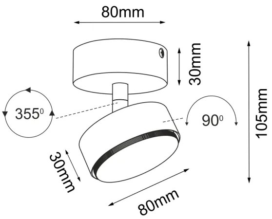 Brosline 2290 - DROP irányítható spotlámpa 1xGX53/9W/230V fekete