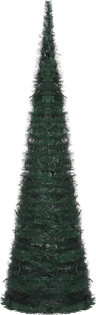 vidaXL Karácsonyfa with LED String Lights Zöld 150 x 150 cm PVC