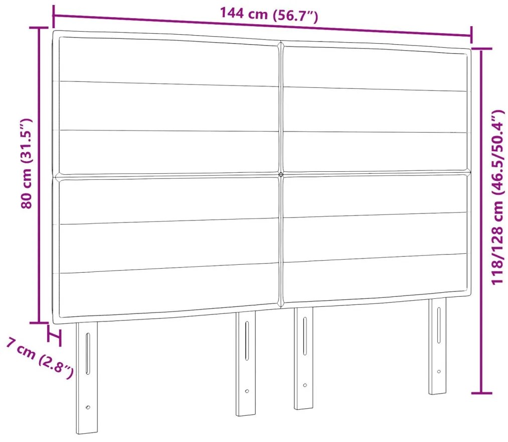 Fejtámla Sötétbarna 140 cm Szövet