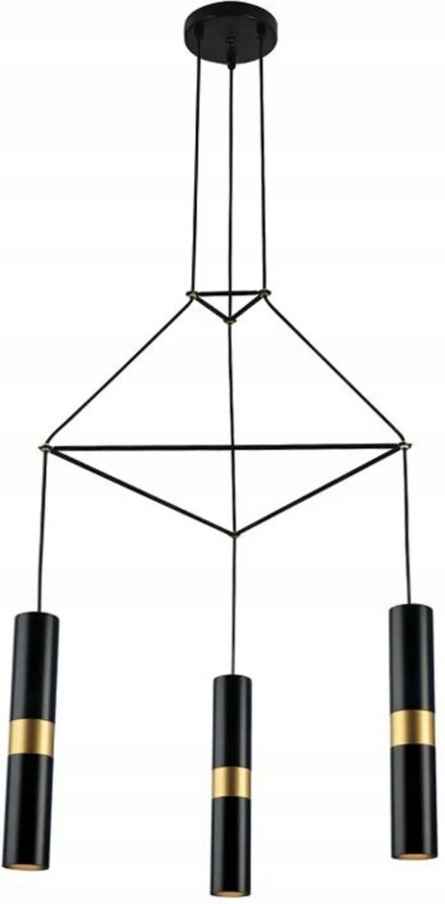Aca Lighting függeszték 3xGU10 fekete fém 56x49xH150cm Da Vinci HM853P