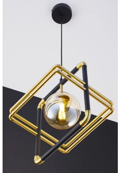 Jupiter 2025 - Csillár zsinóron FIORI 1xG9/10W/230V fekete/arany/bézs