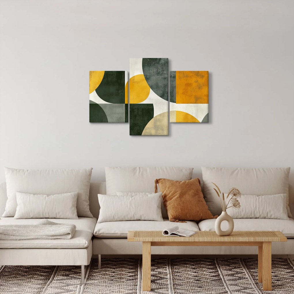 Kép - Olívazöld absztrakció (90x60 cm)
