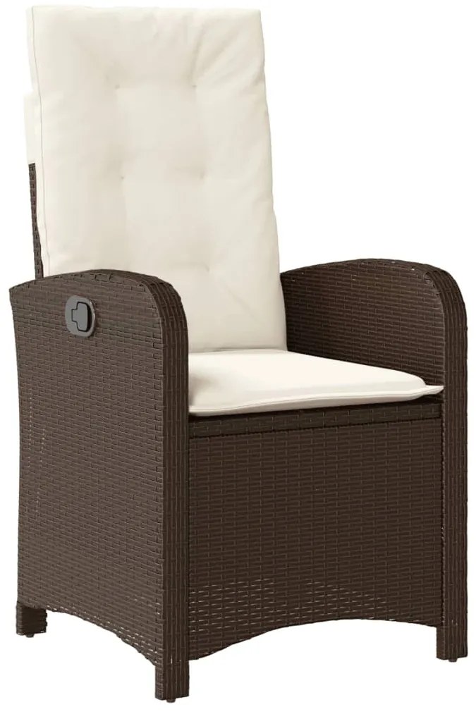 7 részes barna polyrattan kerti étkezőgarnitúra párnával