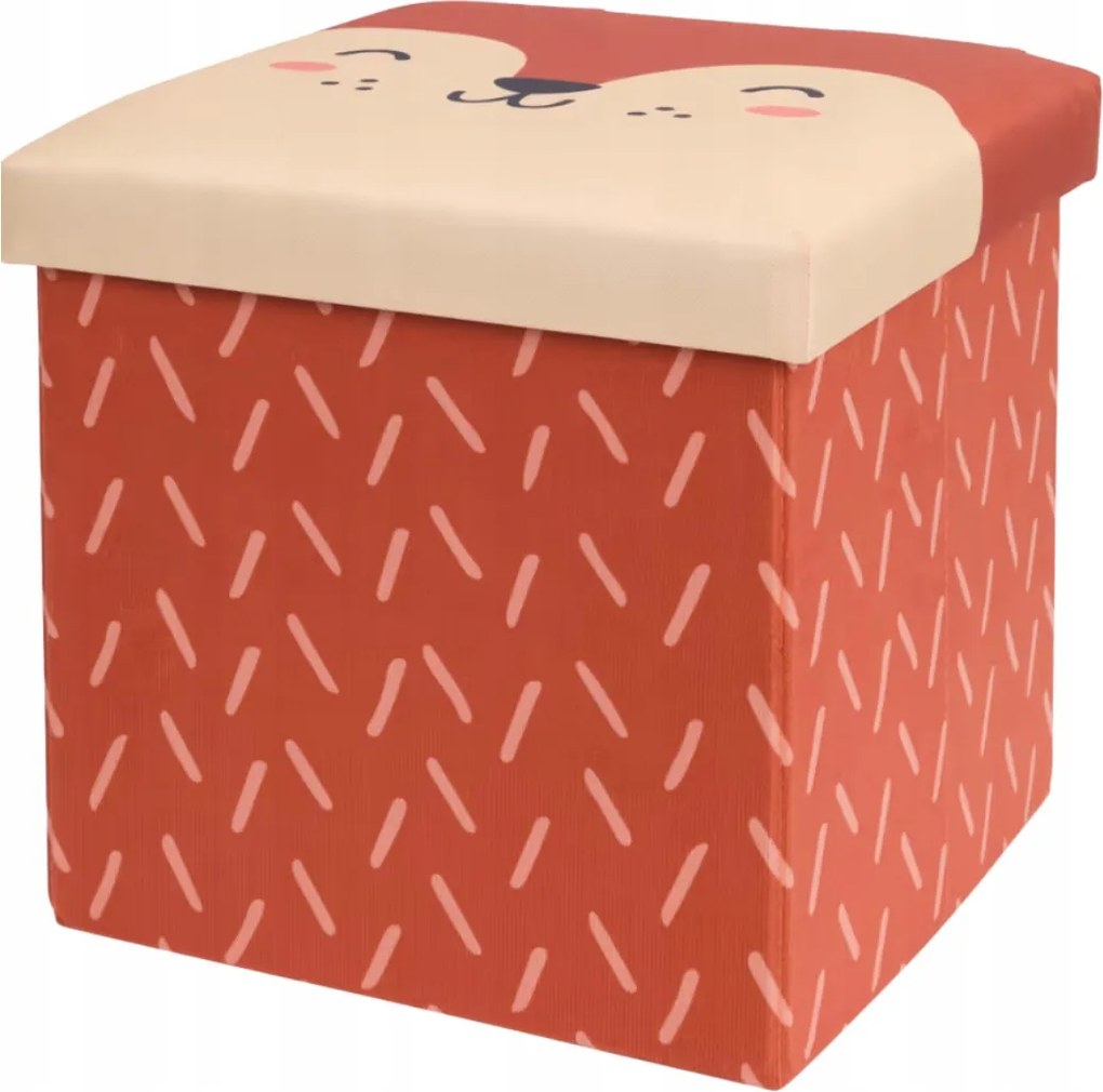 Nagy Játéktároló Doboz Fedéllel Gyerekeknek Szögletes Róka 30X30