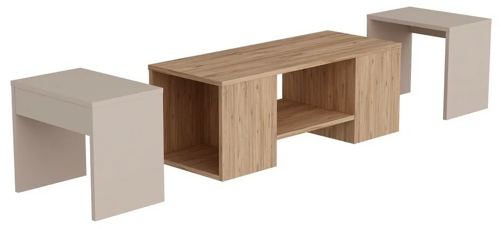 Sartos Beige and Atlantic Pinedohányzóasztal-készlet, 3 db