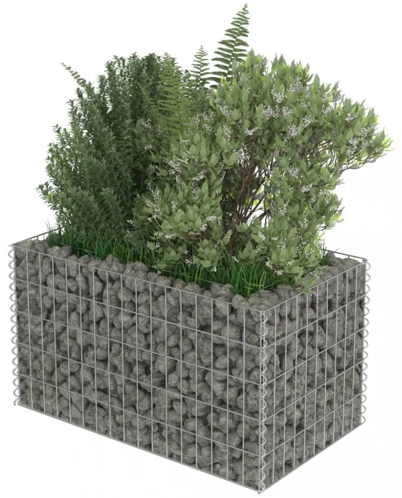 horganyzott acél gabion magaságyás 90 x 50 x 50 cm