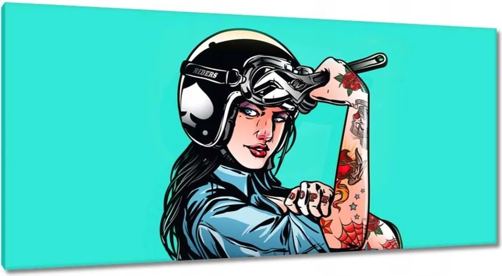 Képek 115x55 A csaj motorokat javít