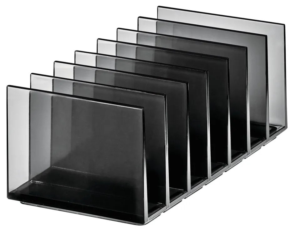 Matt fekete újrahasznosított műanyag fürdőszobai rendszerező kozmetikumokhoz Palette Station – iDesign