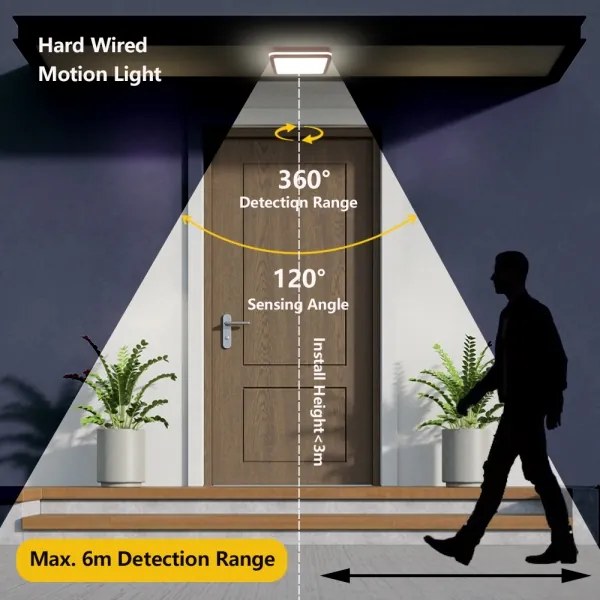 Brilagi-LED kültéri lámpatest érzékelővel BENE LED/18W/230V 21,5x21,5 cm barna IP54