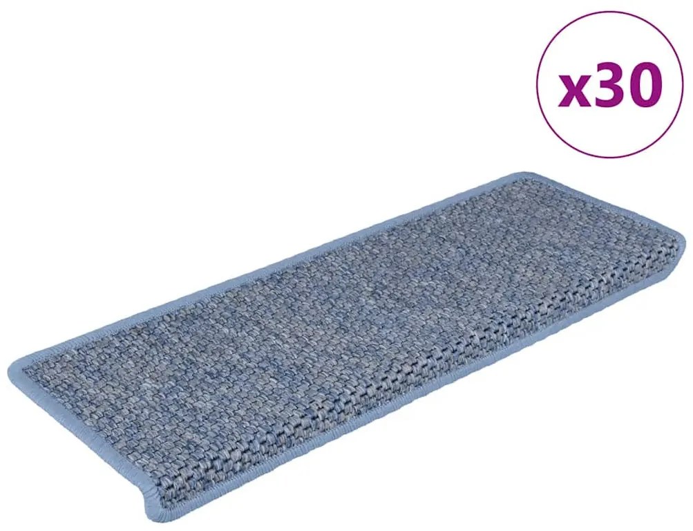 30 db kék lépcsőszőnyegek öntapadós szizál kinézetű 65x21x4 cm