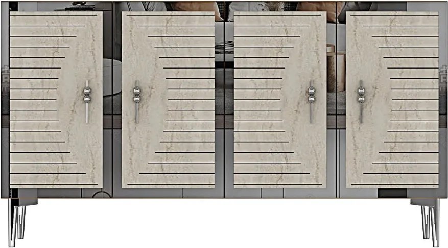 Tuna 120 - White, Travertine, Silver