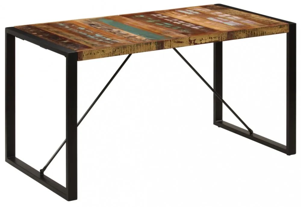 tömör újrahasznosított fa étkezőasztal 140 x 70 x 75 cm