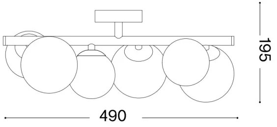 Ideal Lux - LED Felületre szerelhető csillár PERLAGE 6xG9/3W/230V 49 cm arany/füstös