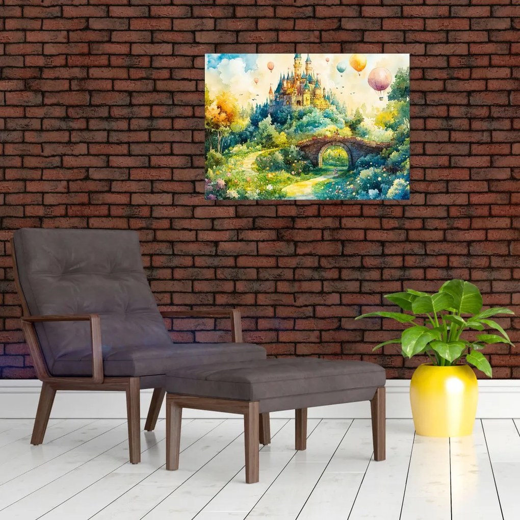 Üveg kép - Mesebeli kastély (70x50 cm)
