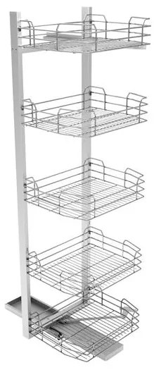 Konyhai fémrács, kamravasalás, 450mm, króm, részleges kihúzású, 5 kosár, nyíló ajtóhoz Greem Line 295