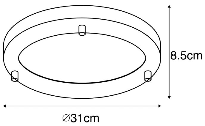 Modern mennyezeti lámpa arany 31 cm IP44 - Yuma