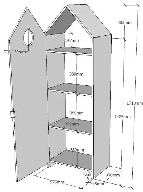 Casami mentazöld házikó ruhásszekrény - Vipack