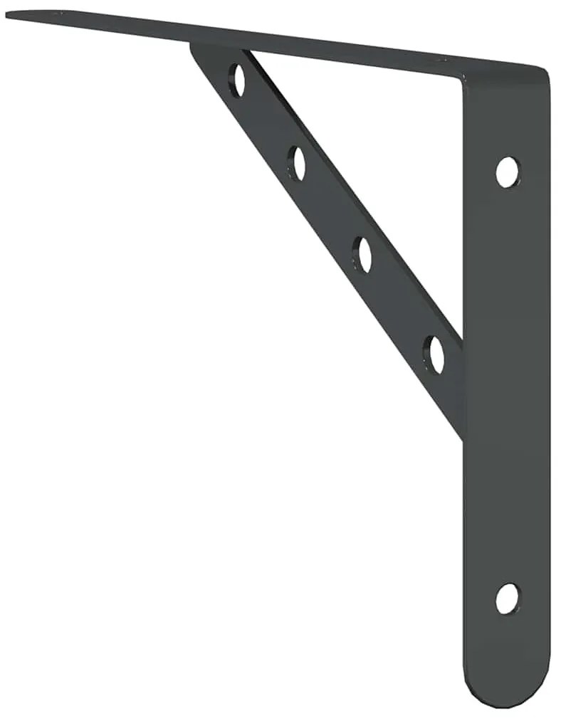 4 db fekete rozsdamentes acél polctartó 30x2,5x15,5 cm