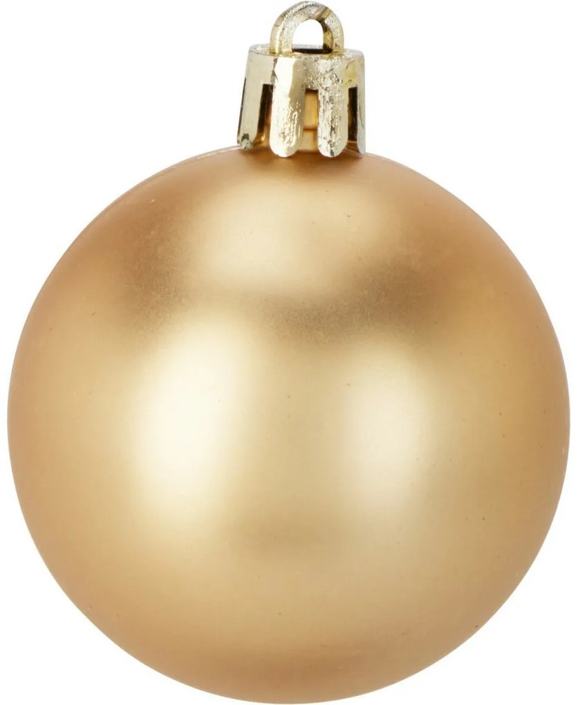 16 darabos karácsonyi díszkészlet FestiveSparkles, arany, átmérő 5 cm, műanyag