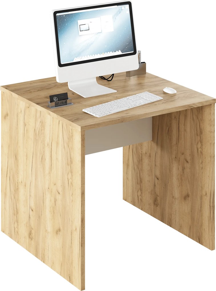 Íróasztal, artisan tölgy/fehér, RIOMA TYP 17