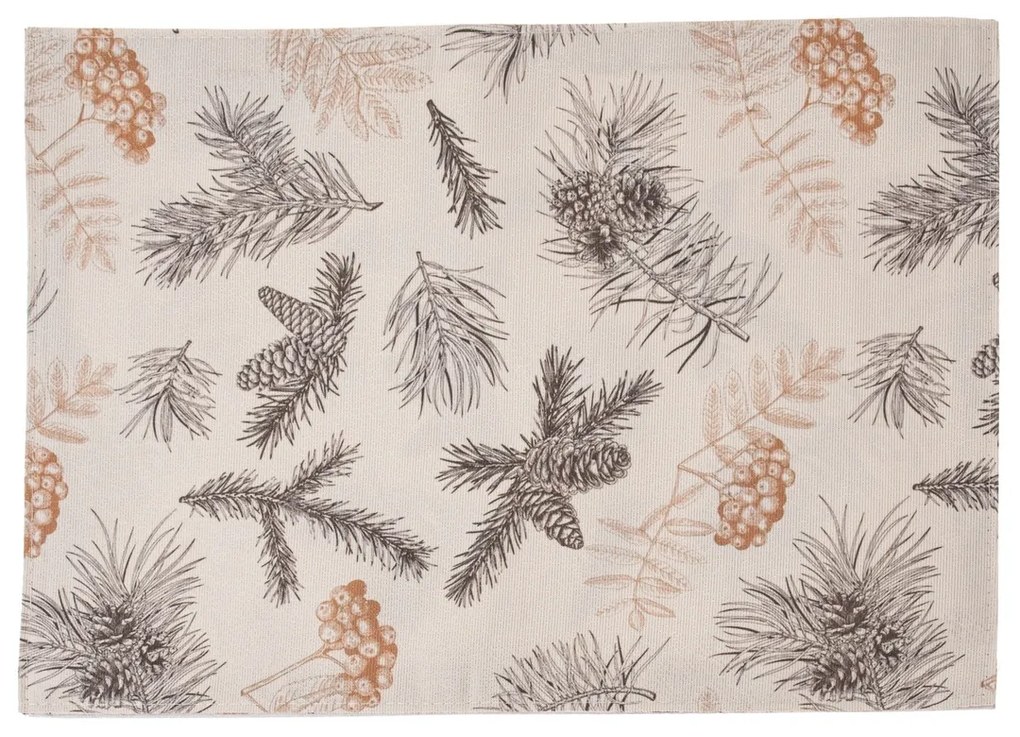 Tűlevelek vízálló karácsonyi tányéralátét, 32 x 45 cm