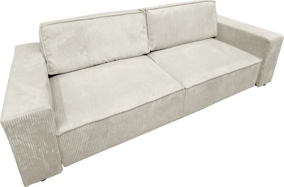 Kihúzható heverő, bézs, HARPERA BIG SOFA